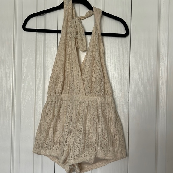 Tobi Pants & Jumpsuits Cream Lace Romper Poshmark